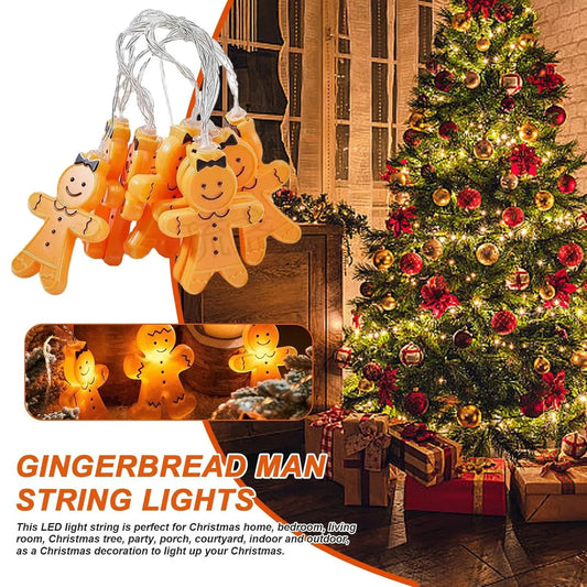 🌟Gingerbread Man String Lights🌟Holiday Atmosphere GiftsChristmas LED Lights